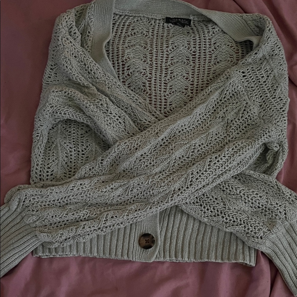 Wild Fable Light Green Cable Knit Cardigan